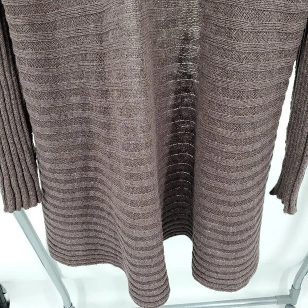 *Repair* Free People Oversized Ribbed Knit Open Cardigan S Blackberry Heather